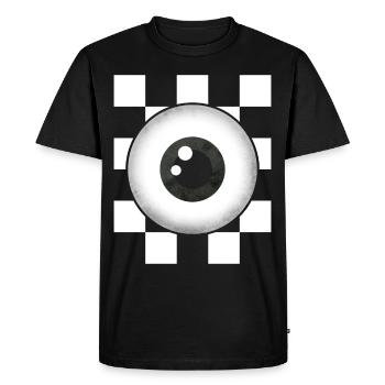 Weirdcore Aesthetic Black White Eyeball Checkered - Men's Premium Organic T-Shirt - black - Front - Nico (187cm)