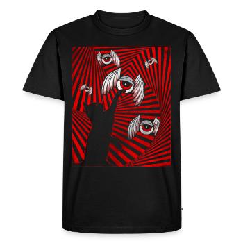 Esthétique bizarre Black Cat Eyeballs Wings - T-shirt Premium bio Homme - noir - Devant - Nico (187cm)