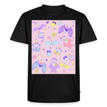 Esthétique bizarre Pastel Goth Clowncore Kidcore - T-shirt Premium bio Homme - noir - Devant - Nico (187cm)
