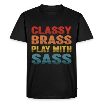 Pièce de cuivres chic avec Sass Euphoniumist Retro - T-shirt Premium bio Homme - noir - Devant - Nico (187cm)