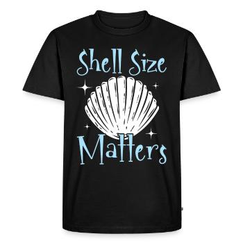 La taille de la coquille est importante Collection de coquillages Beachcomb - T-shirt Premium bio Homme - noir - Devant - Nico (187cm)