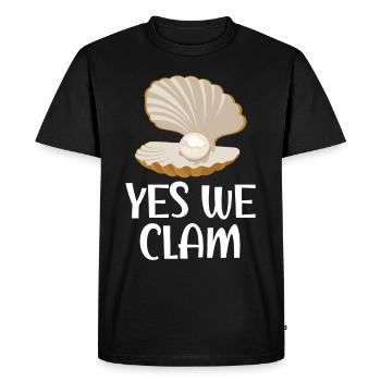 Yes We Clam Shell Collection Shells Beach Combs - Men's Premium Organic T-Shirt - black - Front - Nico (187cm)