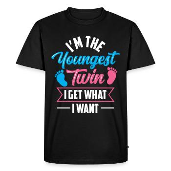 I'm the youngest twin, I get what I want - Men's Premium Organic T-Shirt - black - Front - Nico (187cm)