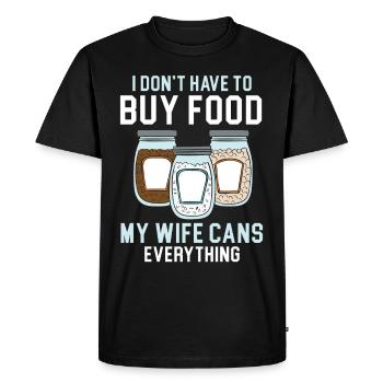 I don't have to buy groceries My wife kons - Men's Premium Organic T-Shirt - black - Front - Nico (187cm)