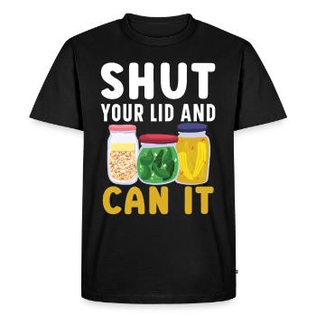 Fermez le couvercle et mettez-le dans la boîte de conserve Konser - T-shirt Premium bio Homme - noir - Devant - Nico (187cm)