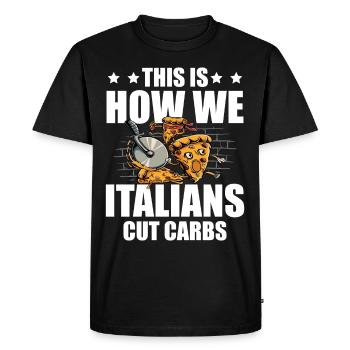 Pizza Eater Italian Food Cakes Cheese Pizza - Men's Premium Organic T-Shirt - black - Front - Nico (187cm)