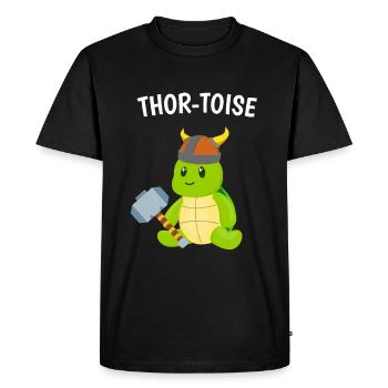 Cute Vikings Thor Turtle Kids - Men's Premium Organic T-Shirt - black - Front - Nico (187cm)