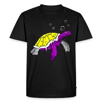 Non binaire Fierté Flag Tortue de Mer Subtil - T-shirt Premium bio Homme - noir - Devant - Nico (187cm)