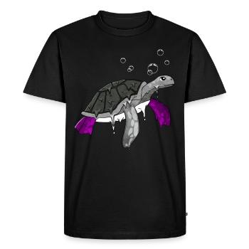 Asexual Pride Ace Flag Sea Turtle Subti - T-shirt Premium bio Homme - noir - Devant - Nico (187cm)