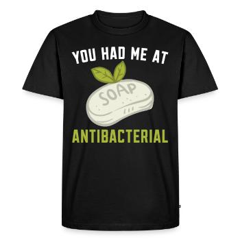 Ils m’ont eu chez Antibacterial Soap Maker - T-shirt Premium bio Homme - noir - Devant - Nico (187cm)