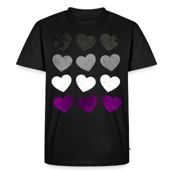Asexual Pride Ass Flag Hearts Subtil LGBTQ - T-shirt Premium bio Homme - noir - Devant - Nico (187cm)