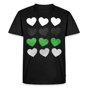 Demiromantic Pride Flag Hearts Subtil LGBTQ - T-shirt Premium bio Homme - noir - Devant - Nico (187cm)