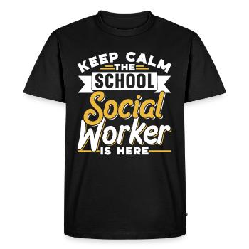 Garder son calme L’assistante sociale scolaire est un métier - T-shirt Premium bio Homme - noir - Devant - Nico (187cm)
