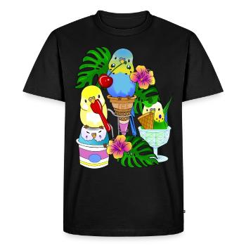 Budgie Ice Cream Ice Cream - Men's Premium Organic T-Shirt - black - Front - Nico (187cm)
