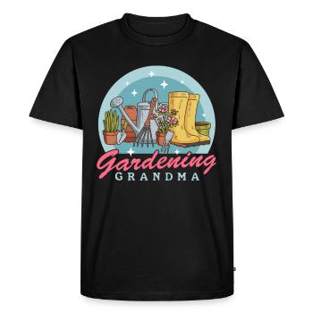 Jardin, Jardinier, Jardinage, Grand-mère, Cadeau - T-shirt Premium bio Homme - noir - Devant - Nico (187cm)