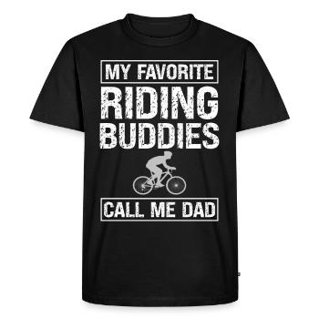 My favorite riding friends call me dad - Men's Premium Organic T-Shirt - black - Front - Nico (187cm)