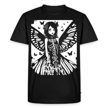 Fairycore Aesthetics Skeleton Fairy Goth Gothic G - Men's Premium Organic T-Shirt - black - Front - Nico (187cm)