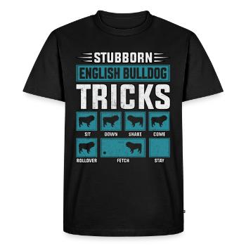 Astuces de bouledogue anglais têtus - T-shirt Premium bio Homme - noir - Devant - Nico (187cm)