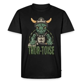 Thor-Toise Tortue Viking Reptile nordique - T-shirt Premium bio Homme - noir - Devant - Nico (187cm)