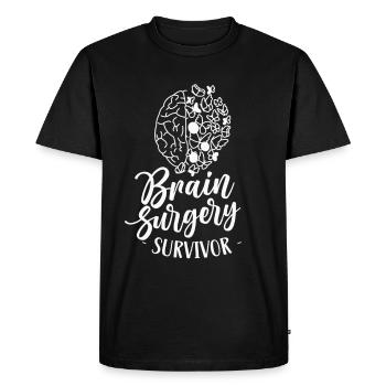 Brain Surgery Survivor Brain Surgery - Men's Premium Organic T-Shirt - black - Front - Nico (187cm)