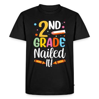 Second Grade Bull's Eye Second Grader Teacher - Men's Premium Organic T-Shirt - black - Front - Nico (187cm)