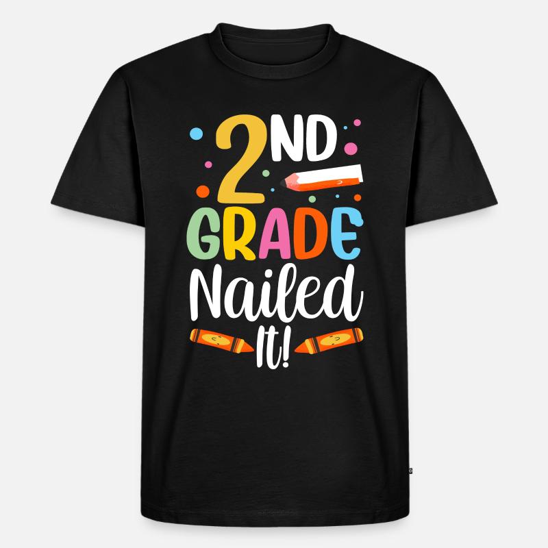 Zweite Klasse Volltreffer Zweitklässler Lehrer - Männer Premium Bio T-Shirt - Schwarz