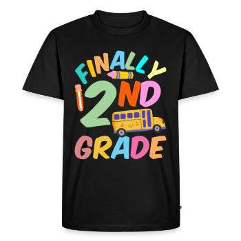 Finally Second Grade Teacher School Second Grader - Men's Premium Organic T-Shirt - black - Front - Nico (187cm)