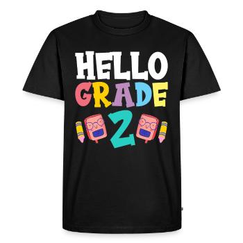 Bonjour École 2 Année Deuxième année Deuxième année - T-shirt Premium bio Homme - noir - Devant - Nico (187cm)