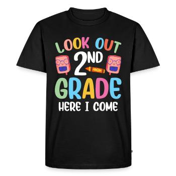 Attention second grade, I'm coming second graders - Men's Premium Organic T-Shirt - black - Front - Nico (187cm)