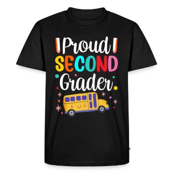 Proud Second Grader Teacher School Second Grade - Men's Premium Organic T-Shirt - black - Front - Nico (187cm)