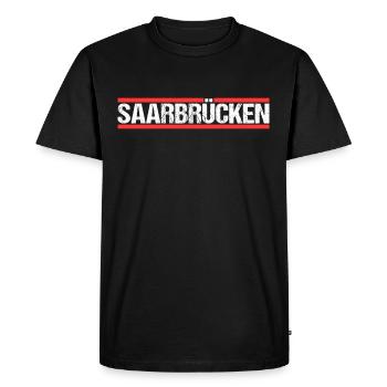 Sarrebruck Sarrebruck Sarrebruck - T-shirt Premium bio Homme - noir - Devant - Nico (187cm)