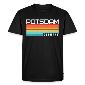 Potsdamer, Potsdamer Potsdam - T-shirt Premium bio Homme - noir - Devant - Nico (187cm)
