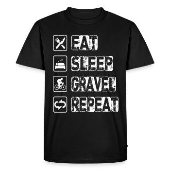 Manger dormir gravier répéter - T-shirt Premium bio Homme - noir - Devant - Nico (187cm)
