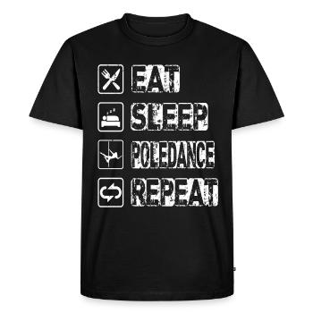 Manger Sommeil Poledance Répéter - T-shirt Premium bio Homme - noir - Devant - Nico (187cm)