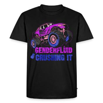 Gender Fluid Pride Monster Truck - Men's Premium Organic T-Shirt - black - Front - Nico (187cm)