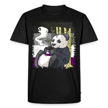 Asexual Pride Ace Flag Panda Coffee Sublte LGBT - Men's Premium Organic T-Shirt - black - Front - Nico (187cm)
