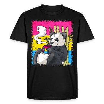Pansexual Pride Pan Flag Panda Coffee Sublte LG - Men's Premium Organic T-Shirt - black - Front - Nico (187cm)