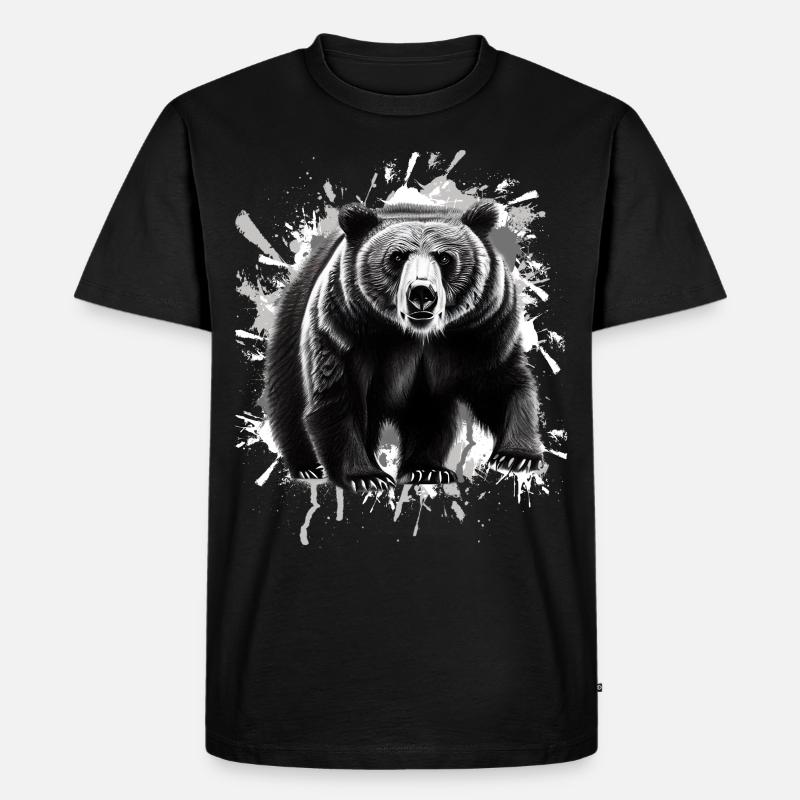Bär - Männer Premium Bio T-Shirt - Schwarz