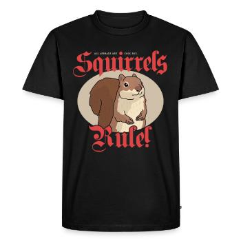 Cute Squirrel Grey Squirrel Squirrel Gift - Men's Premium Organic T-Shirt - black - Front - Nico (187cm)