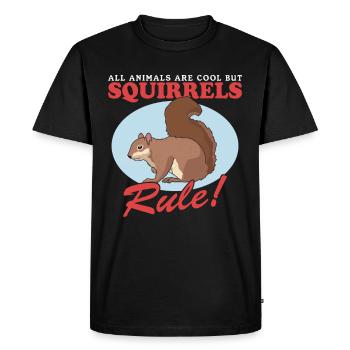 Cute Squirrel Squirrel Gray Squirrel Gift - Men's Premium Organic T-Shirt - black - Front - Nico (187cm)