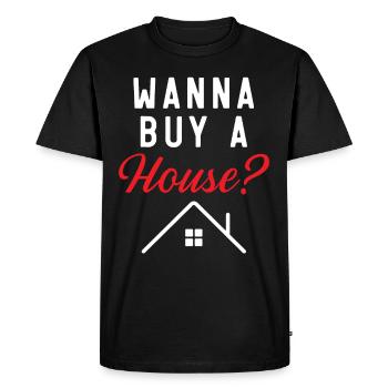 Voulez-vous acheter une maison? Courtiers immobiliers - T-shirt Premium bio Homme - noir - Devant - Nico (187cm)