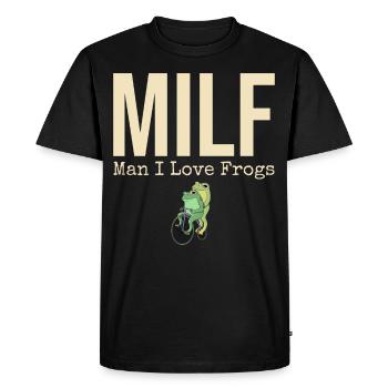 Man, I love frogs, amphibian, frog, toad, - Men's Premium Organic T-Shirt - black - Front - Nico (187cm)
