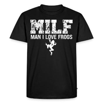 Man, I love frogs, amphibian, frog, toad, - Men's Premium Organic T-Shirt - black - Front - Nico (187cm)