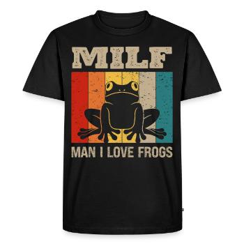 Man, I love frogs, amphibian, frog, toad, - Men's Premium Organic T-Shirt - black - Front - Nico (187cm)