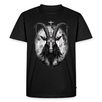 Sorcières gothiques Baphomet Rituel de sorcellerie Sombre - T-shirt Premium bio Homme - noir - Devant - Nico (187cm)