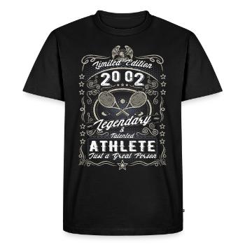 Vintage 2002 Tennis Birthday Gift Hobby - Men's Premium Organic T-Shirt - black - Front - Nico (187cm)