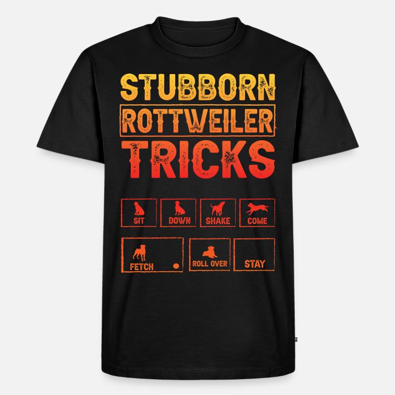 Stubborn Rottweiler Tricks - Männer Premium Bio T-Shirt - Schwarz