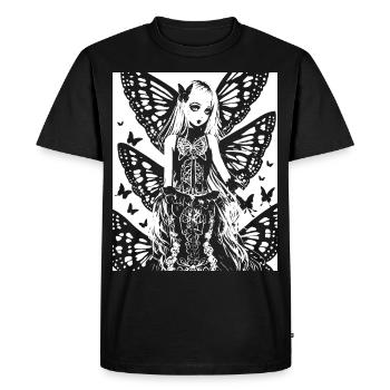 Fairycore Aesthetics Skeleton Fairy Goth Gothic G - Men's Premium Organic T-Shirt - black - Front - Nico (187cm)