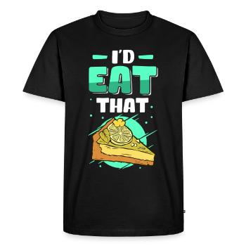 Tarte au citron vert Gâteau au citron cadeau - T-shirt Premium bio Homme - noir - Devant - Nico (187cm)