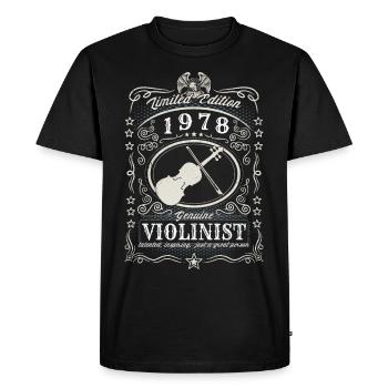 Vintage 1978 Violinist Birthday Gift Hobby - Men's Premium Organic T-Shirt - black - Front - Nico (187cm)